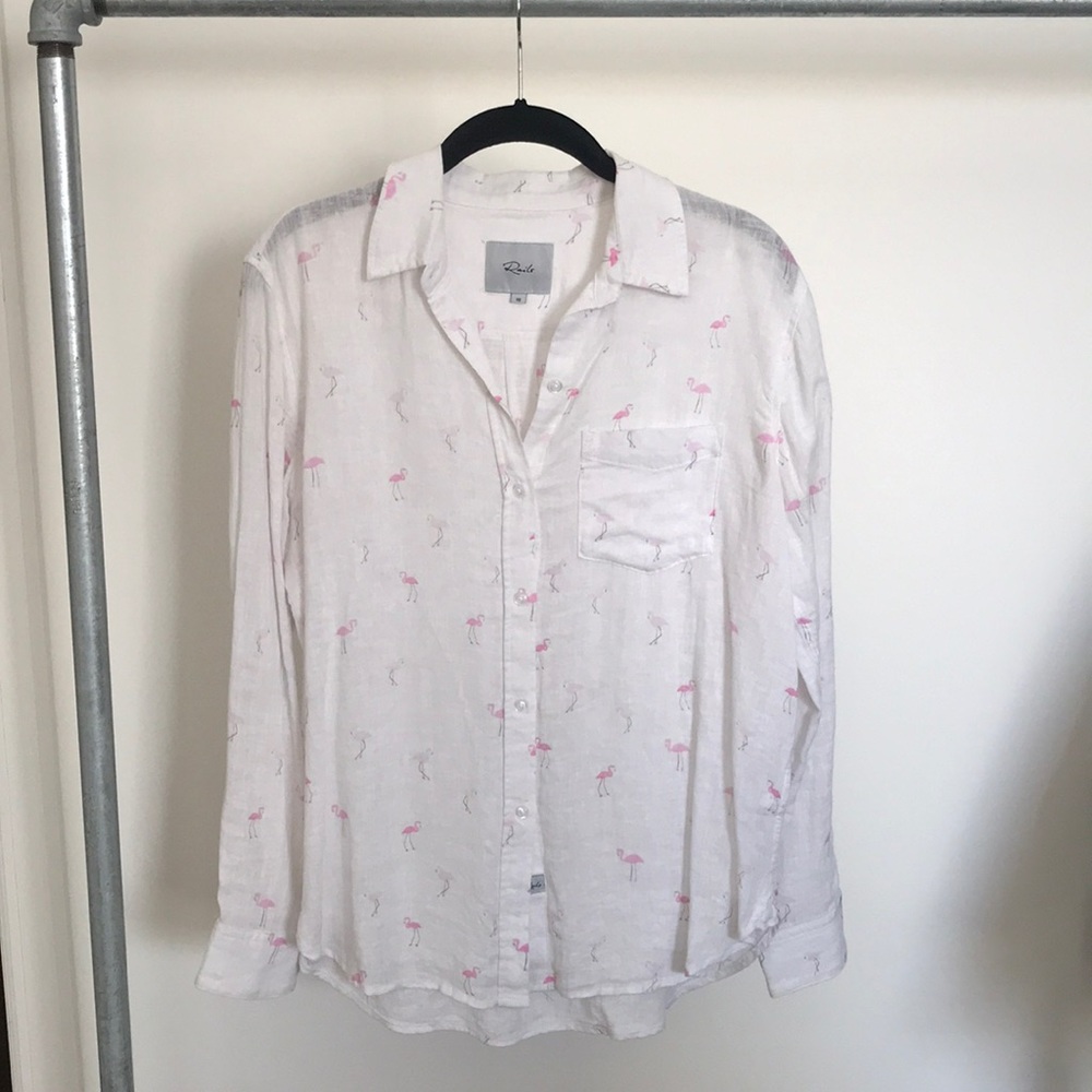 RAILS linen blend long sleeve button up